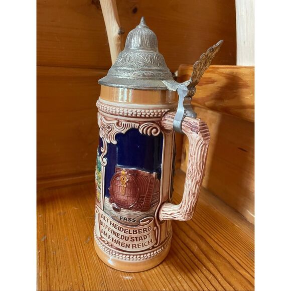 Pre Owned Vintage German Stein. Henagemall #17. Pewter Lid. - Picture 2 of 5